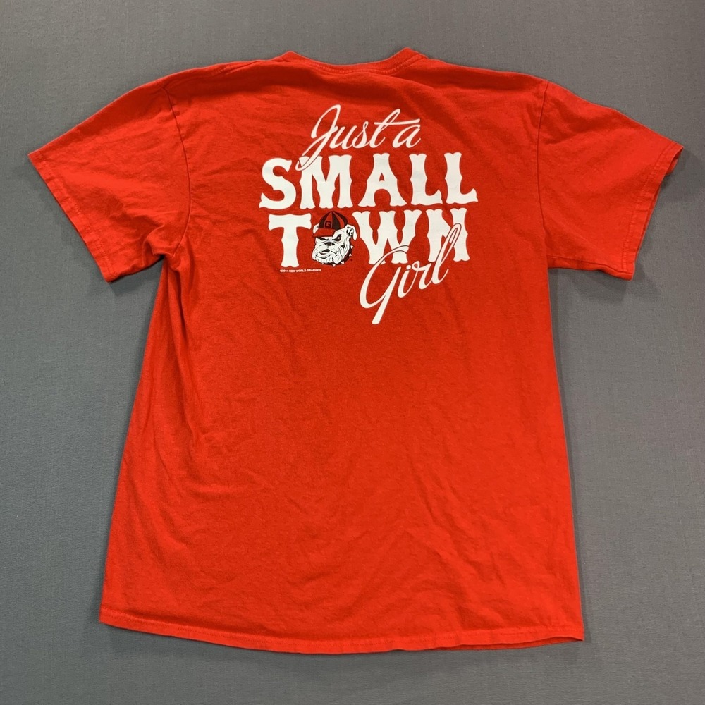 Georgia Bulldogs Shirt Womens L Red NCAA Football Delta‎ Pro Weight Girl Tee